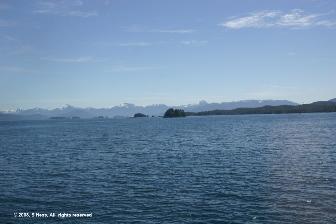 Coastal Mountains and Island seen from the Inside Passage